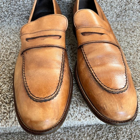 Mocassins En Cuir Beige Partners Taille 10 - État Quasi Neuf, Style Casual Confortable